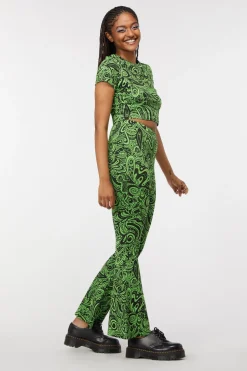 Acid Paisley Jersey Flares