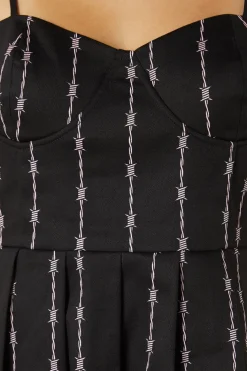 Barb Wire Bustier Pleated Dress