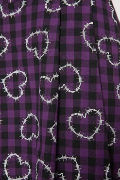Barbed Heart Check Skirt