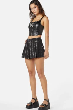 Barbed Wire Inverted Pleat Skort