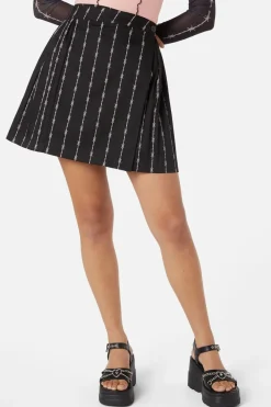 Barbed Wire Pleated Slider Skirt