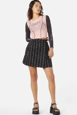 Barbed Wire Pleated Slider Skirt
