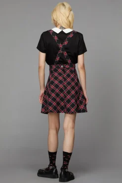 Batty Goth Tartan Pinafore