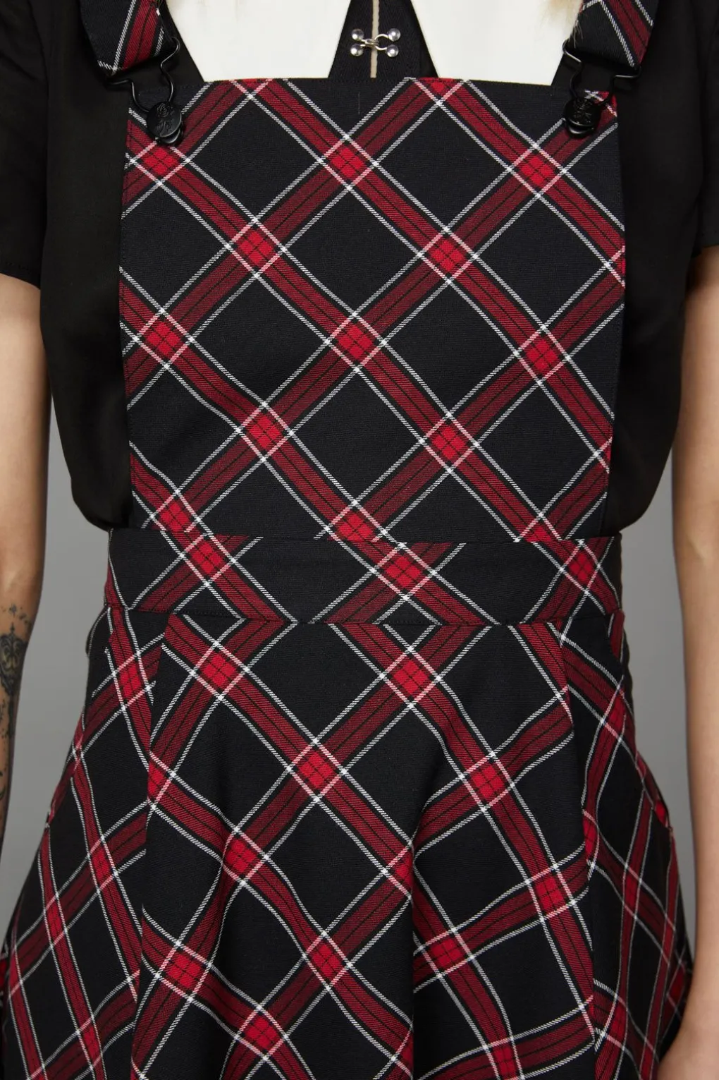 Batty Goth Tartan Pinafore