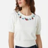 Berry Sweet Emb Knit Top