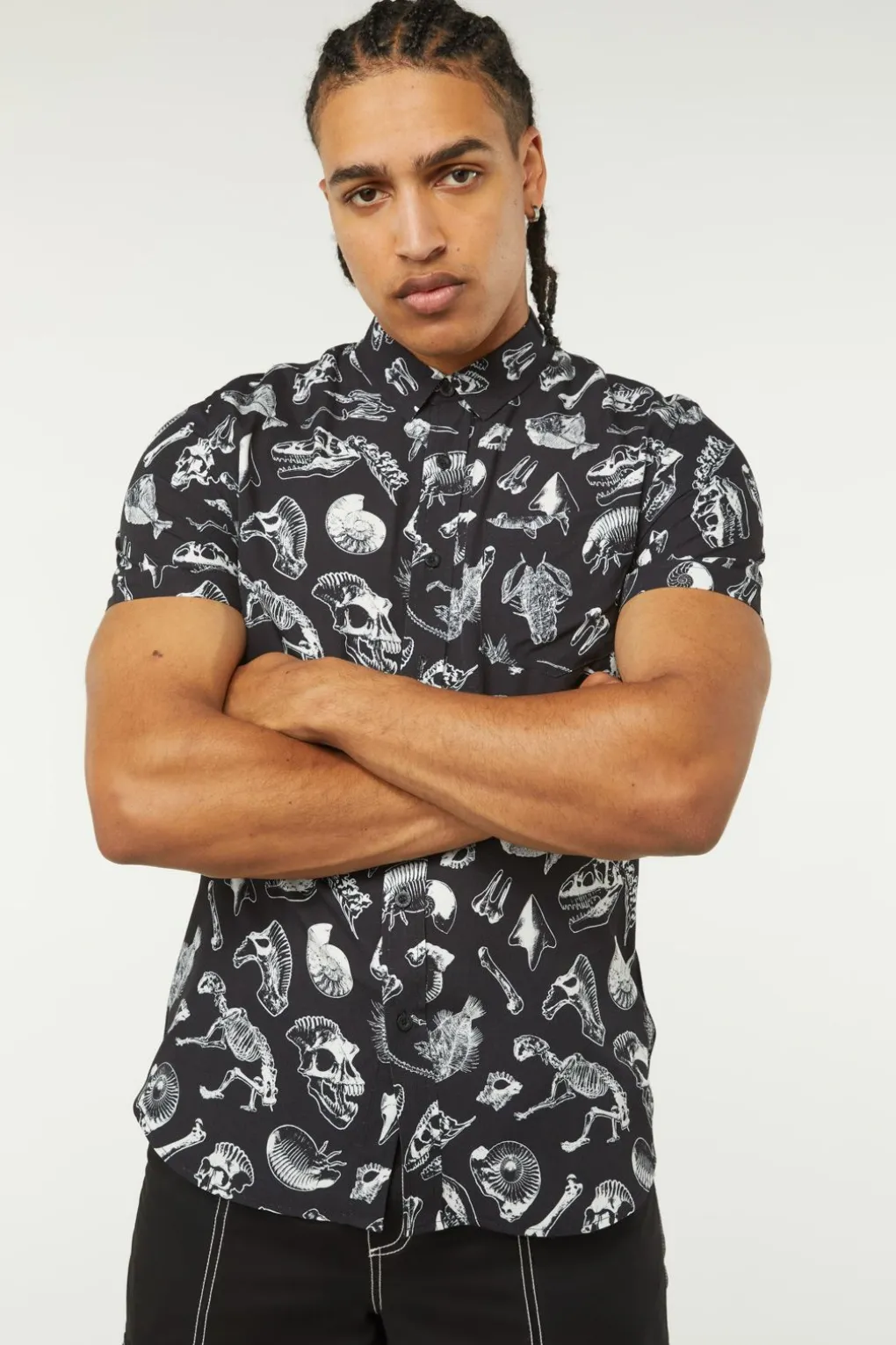 Body Fossils Printed Short Sleeve Shirt