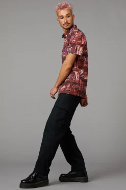 Bookish Print Short Sleeve Shirt