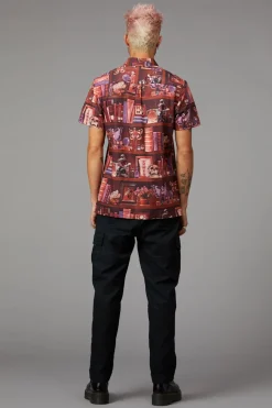 Bookish Print Short Sleeve Shirt