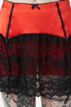 Boudoir Satin Lace Skort