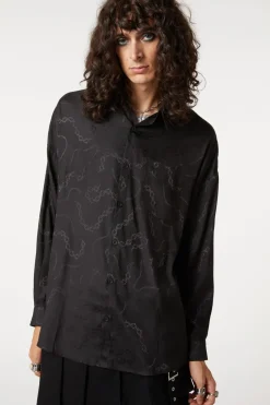 Bound U0026 Chained Satin Long Sleeve Shirt