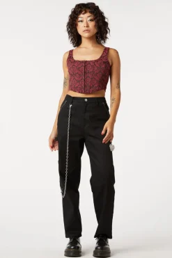 Brocade Dita Lace Up Corset