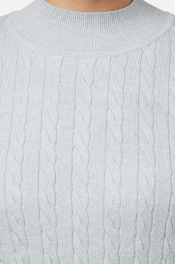 Cable Knit Mock Neck Top