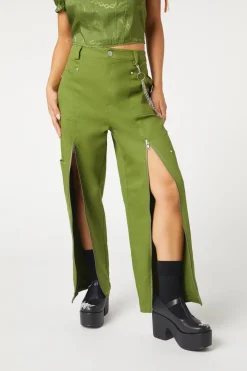 Cargo Drill Zipper Pants