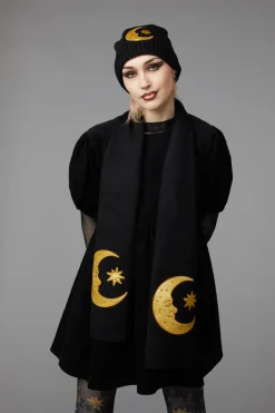 Celestial Applique Knit Scarf
