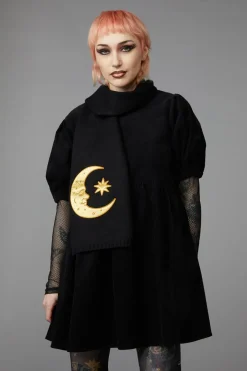 Celestial Applique Knit Scarf