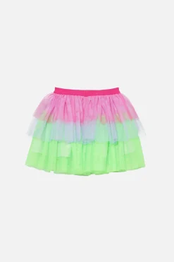 Colour Block Kids Mesh Layered Skirt