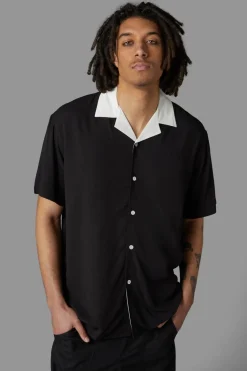 Contrast Collar Short Sleeve Shirt