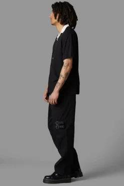 Contrast Collar Short Sleeve Shirt