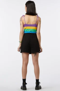 Contrast Green Buckle Skort