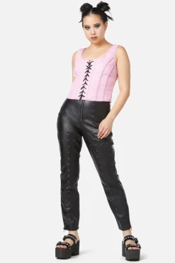 Contrast Grunge Corset Top