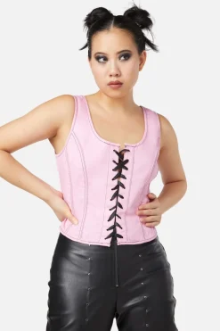 Contrast Grunge Corset Top