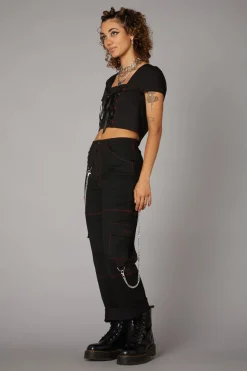 Contrast Stitch Corset Top