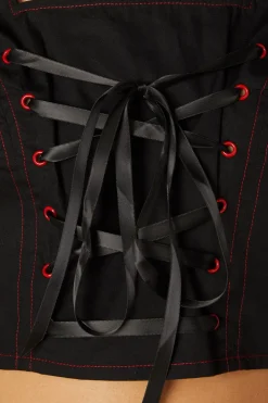 Contrast Stitch Corset Top