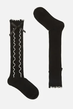 Contrast Trim Knee Socks