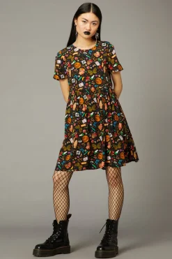 Crafty Witch Print Dress