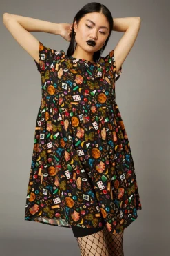 Crafty Witch Print Dress