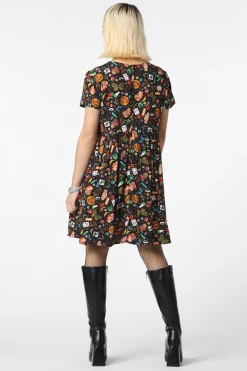 Crafty Witch Print Dress