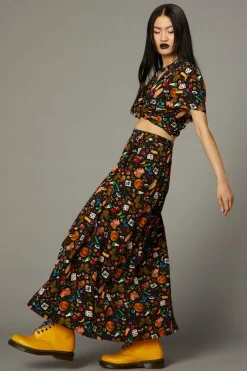 Crafty Witch Print Skirt