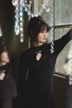 Crochet Knit Mini Dress