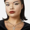 Cross Double Chain Necklace