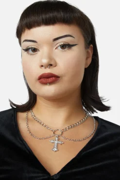Cross Double Chain Necklace