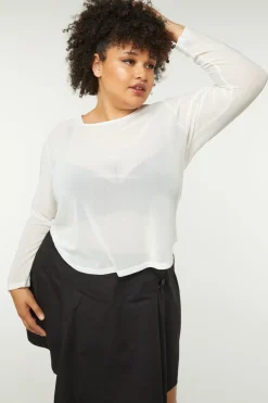 Curve Basic Mesh Long Sleeve Top