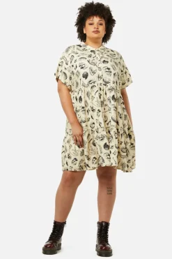 Curve Body Fossils Printed Dress
