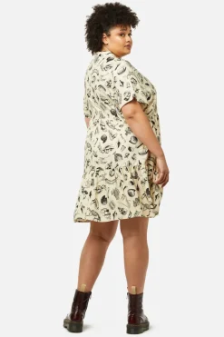 Curve Body Fossils Printed Dress