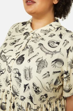 Curve Body Fossils Printed Dress