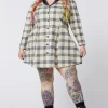 Curve Crescent Tartan Long Sleeve Dress