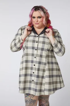 Curve Crescent Tartan Long Sleeve Dress
