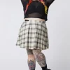 Curve Crescent Tartan Pleat Skirt