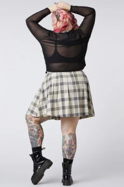Curve Crescent Tartan Pleat Skirt