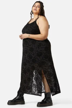 Curve Decaying Days Flock Mesh Dress