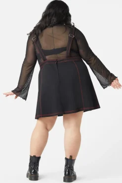 Curve Defrauded Contrast Stitch Pinafore