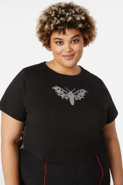 Curve Diamante Butterfly Zipper Tee