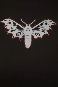 Curve Diamante Butterfly Zipper Tee