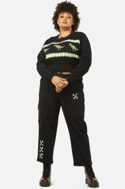 Curve Dino Argyle Knit Jumper