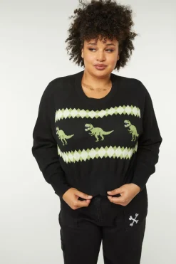 Curve Dino Argyle Knit Jumper