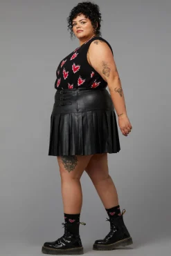 Curve Flamin Embossed Pu Skirt